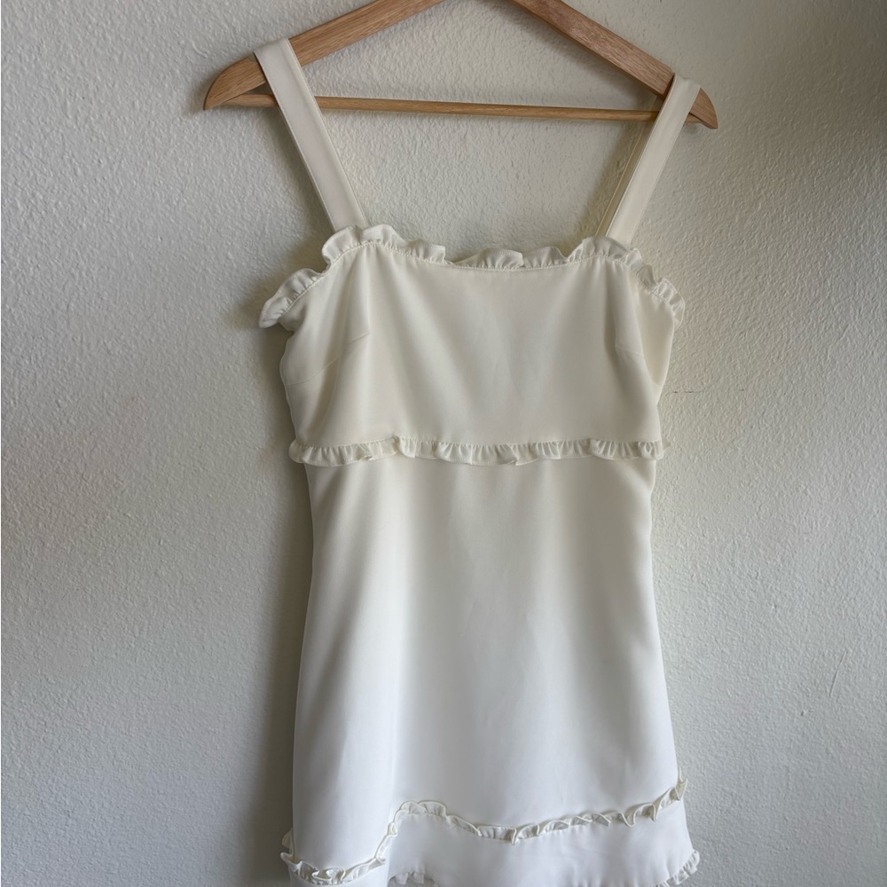 Likely Cream Ruffle Dress